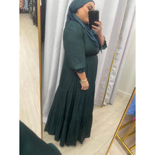 Satin Tiered Maxi Dress - Jewel Green XS-3X