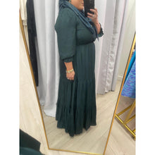 Satin Tiered Maxi Dress - Jewel Green XS-3X