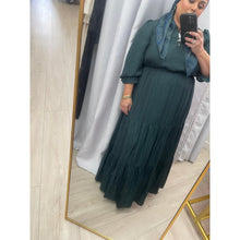 Satin Tiered Maxi Dress - Jewel Green XS-3X