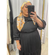 Satin Tiered Maxi Dress - Black XS-3X-dress-The Little Tichel Lady