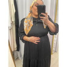 Satin Tiered Maxi Dress - Black XS-3X-dress-The Little Tichel Lady