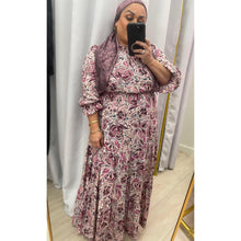 Tiered Maxi Dress - Eggplant Print XS-3X