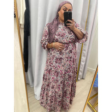 Tiered Maxi Dress - Eggplant Print XS-3X