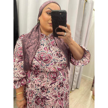Tiered Maxi Dress - Eggplant Print XS-3X