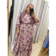 Tiered Maxi Dress - Eggplant Print XS-3X