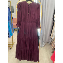 Satin Tiered Maxi Dress - Wine XS-L