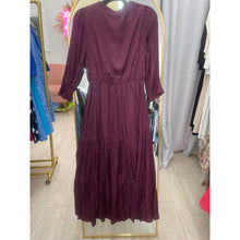 Satin Tiered Maxi Dress - Wine XS-L