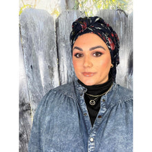 Israeli Gauzy Floral Wrap - Navy-Long Wrap-The Little Tichel Lady