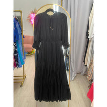 Satin Tiered Maxi Dress - Black XS-3X-dress-The Little Tichel Lady
