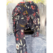 Israeli Gauzy Floral Wrap - Navy-Long Wrap-The Little Tichel Lady