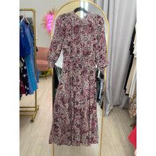 Tiered Maxi Dress - Eggplant Print XS-3X
