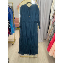 Satin Tiered Maxi Dress - Teal Blue 1X-3X