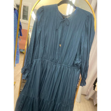 Satin Tiered Maxi Dress - Teal Blue 1X-3X