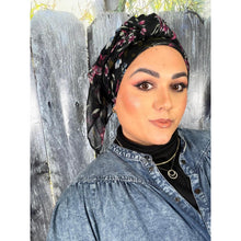 Israeli Gauzy Floral Wrap - Black-Long Wrap-The Little Tichel Lady