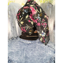 Israeli Gauzy Floral Wrap - Black-Long Wrap-The Little Tichel Lady