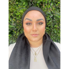 Starlit Satin Square Headscarf - Black-Squares-The Little Tichel Lady