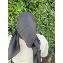 Starlit Satin Square Headscarf - Black-Squares-The Little Tichel Lady