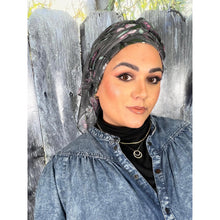 Israeli Gauzy Floral Wrap - Gray-Long Wrap-The Little Tichel Lady