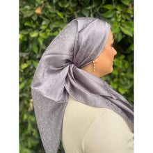 Starlit Satin Square Headscarf - Dark Silver-Squares-The Little Tichel Lady