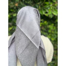 Starlit Satin Square Headscarf - Dark Silver-Squares-The Little Tichel Lady