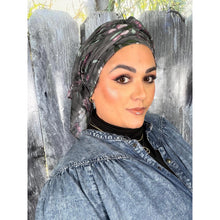 Israeli Gauzy Floral Wrap - Gray-Long Wrap-The Little Tichel Lady
