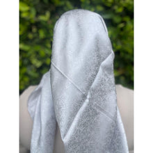 Starlit Satin Square Headscarf - Pale Silver-Squares-The Little Tichel Lady