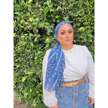 Halo Headscarf TLTL - Periwinkle Blossom-Specialty Items-The Little Tichel Lady
