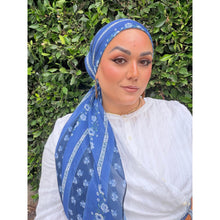 Halo Headscarf TLTL - Periwinkle Blossom-Specialty Items-The Little Tichel Lady