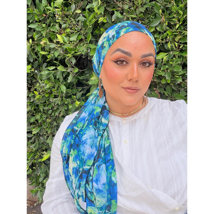 Halo Headscarf TLTL - Watercolor Floral-Specialty Items-The Little Tichel Lady