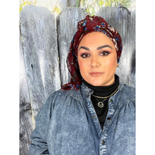 Israeli Gauzy Floral Wrap - Burgundy-Long Wrap-The Little Tichel Lady