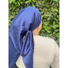 Starlit Satin Square Headscarf - Navy-Squares-The Little Tichel Lady
