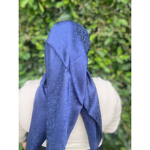 Starlit Satin Square Headscarf - Navy-Squares-The Little Tichel Lady