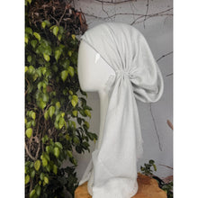 Turkish Cotton NON-SLIP Metallic Pretied w/ Long Tails - White-pretieds-The Little Tichel Lady