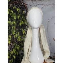 Turkish Cotton NON-SLIP Metallic Pretied w/ Long Tails - Cream-pretieds-The Little Tichel Lady