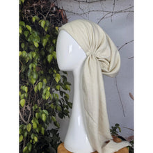 Turkish Cotton NON-SLIP Metallic Pretied w/ Long Tails - Cream-pretieds-The Little Tichel Lady