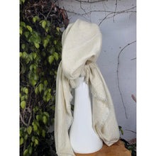 Turkish Cotton NON-SLIP Metallic Pretied w/ Long Tails - Cream-pretieds-The Little Tichel Lady