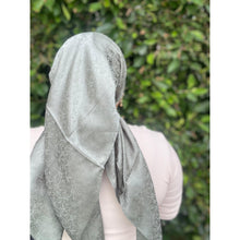 Starlit Satin Square Headscarf - Sage Green-Squares-The Little Tichel Lady