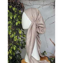 Turkish Cotton NON-SLIP Metallic Pretied w/ Long Tails - Pale Taupe-pretieds-The Little Tichel Lady