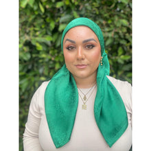 Starlit Satin Square Headscarf - Forest Green-Squares-The Little Tichel Lady