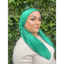 Starlit Satin Square Headscarf - Forest Green-Squares-The Little Tichel Lady