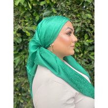 Starlit Satin Square Headscarf - Forest Green-Squares-The Little Tichel Lady