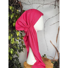 Turkish Cotton NON-SLIP Metallic Pretied w/ Long Tails - Hot Pink-pretieds-The Little Tichel Lady