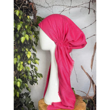Turkish Cotton NON-SLIP Metallic Pretied w/ Long Tails - Hot Pink-pretieds-The Little Tichel Lady