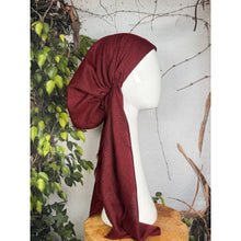 Turkish Cotton NON-SLIP Metallic Pretied w/ Long Tails - Burgundy-pretieds-The Little Tichel Lady
