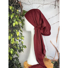 Turkish Cotton NON-SLIP Metallic Pretied w/ Long Tails - Burgundy-pretieds-The Little Tichel Lady