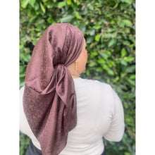 Starlit Satin Square Headscarf - Chocolate Brown-Squares-The Little Tichel Lady