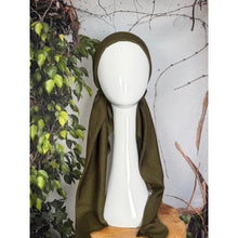 Turkish Cotton NON-SLIP Metallic Pretied w/ Long Tails - Olive-pretieds-The Little Tichel Lady