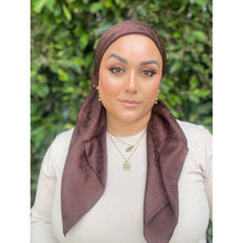 Starlit Satin Square Headscarf - Chocolate Brown-Squares-The Little Tichel Lady