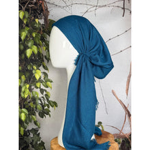 Turkish Cotton NON-SLIP Metallic Pretied w/ Long Tails - Teal-pretieds-The Little Tichel Lady