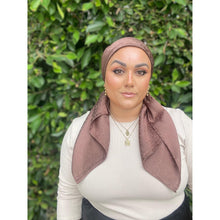 Starlit Satin Square Headscarf - Cocoa-Squares-The Little Tichel Lady